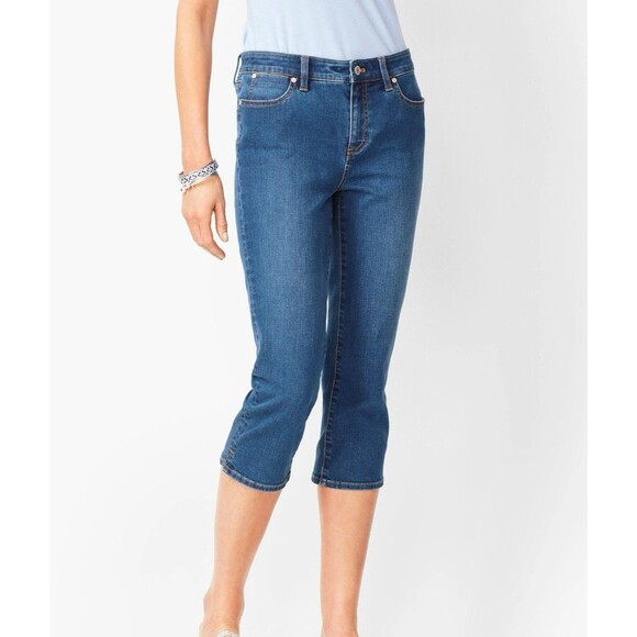 Talbots Simply Flattering Collection Women's Size 16 Pedal Pusher Denim Capri - Picture 1 of 8